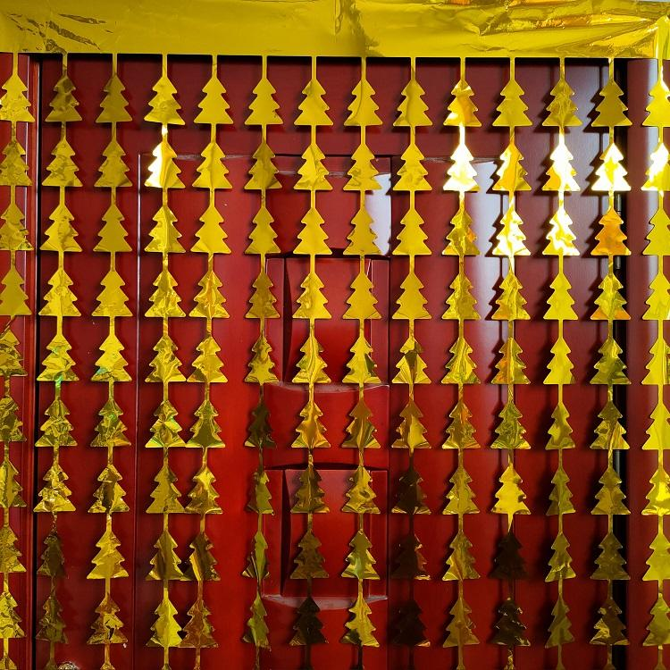 Light Christmas Tree Series Yellow Tinsel Curtain