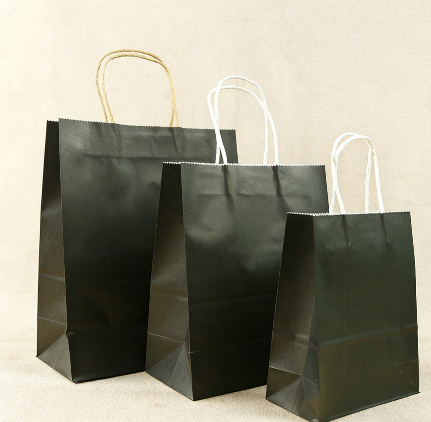13*8*21CM Black Paper Handbag