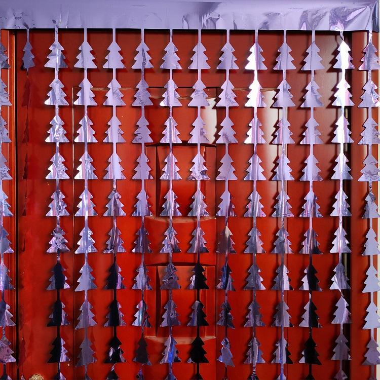 Light Christmas Tree Series Purple Tinsel Curtain