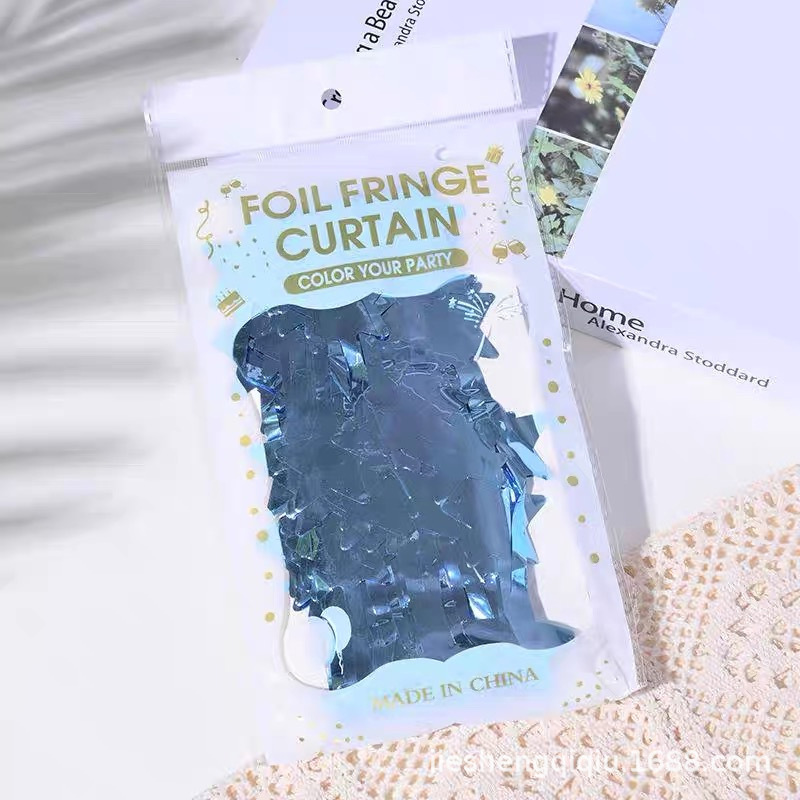 Light Star Shaped Series Light Blue Tinsel Curtain