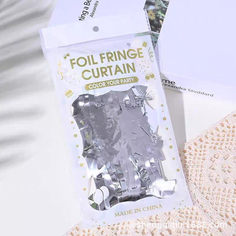 Light Star Shaped Series Silver Tinsel Curtain