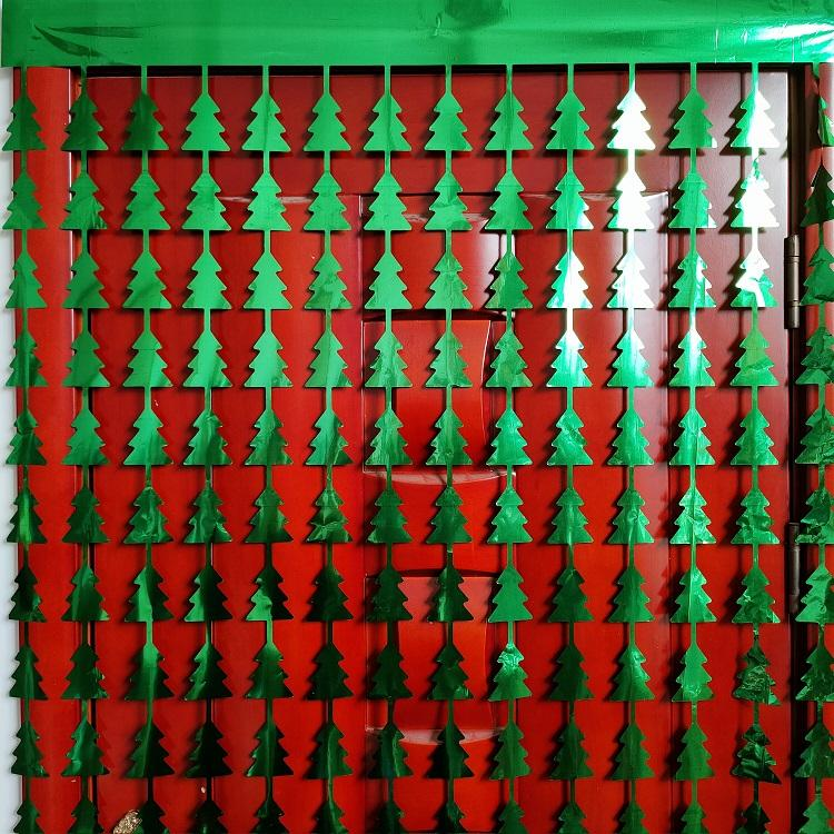 Light Christmas Tree Series Green Tinsel Curtain