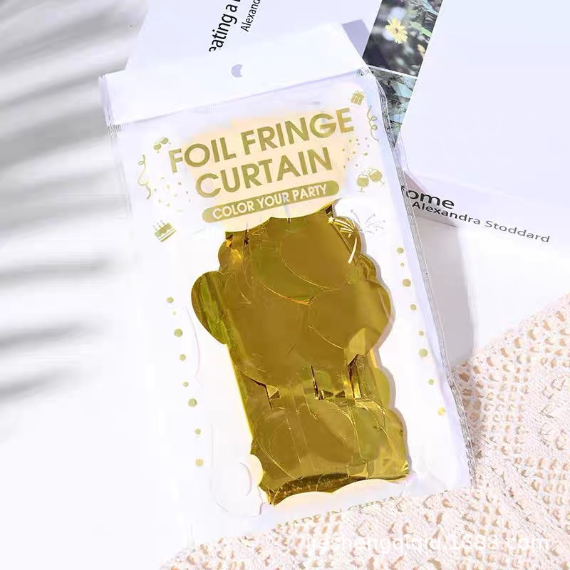 Light Heart Shaped Series Gold Tinsel Curtain
