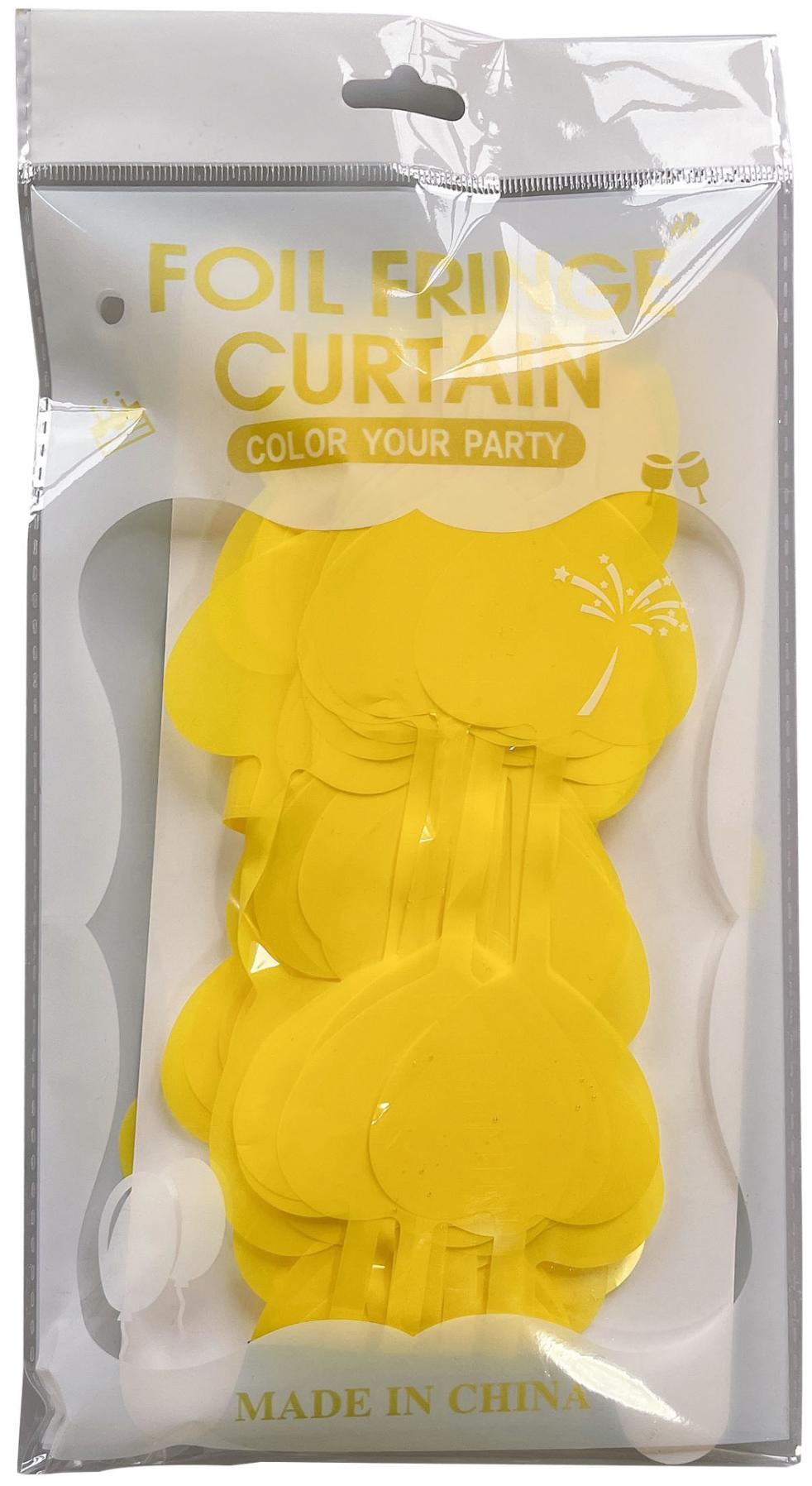 Makaron Heart Shaped Series Yellow Tinsel Curtain