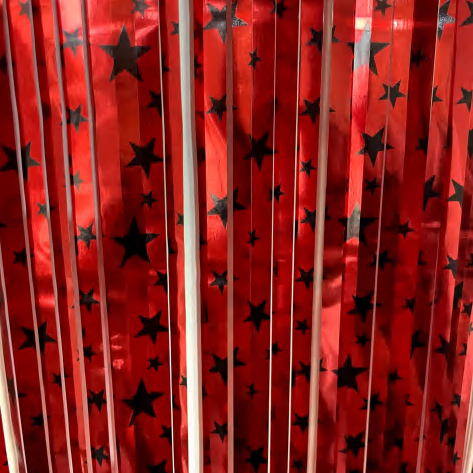 Tinsel Curtain Ink Full Sky Star Red Tinsel Curtain