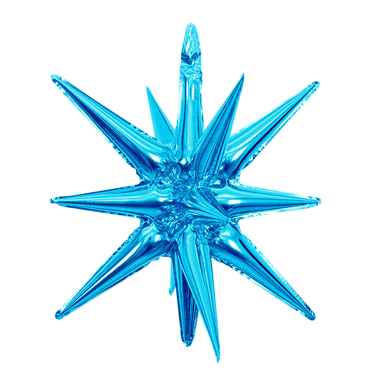 22 inch Sky Blue Connected Starburst Foil Balloon