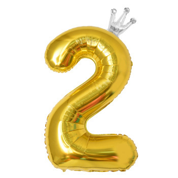 40 inch US Version Gold Crown Number 2 Balloon