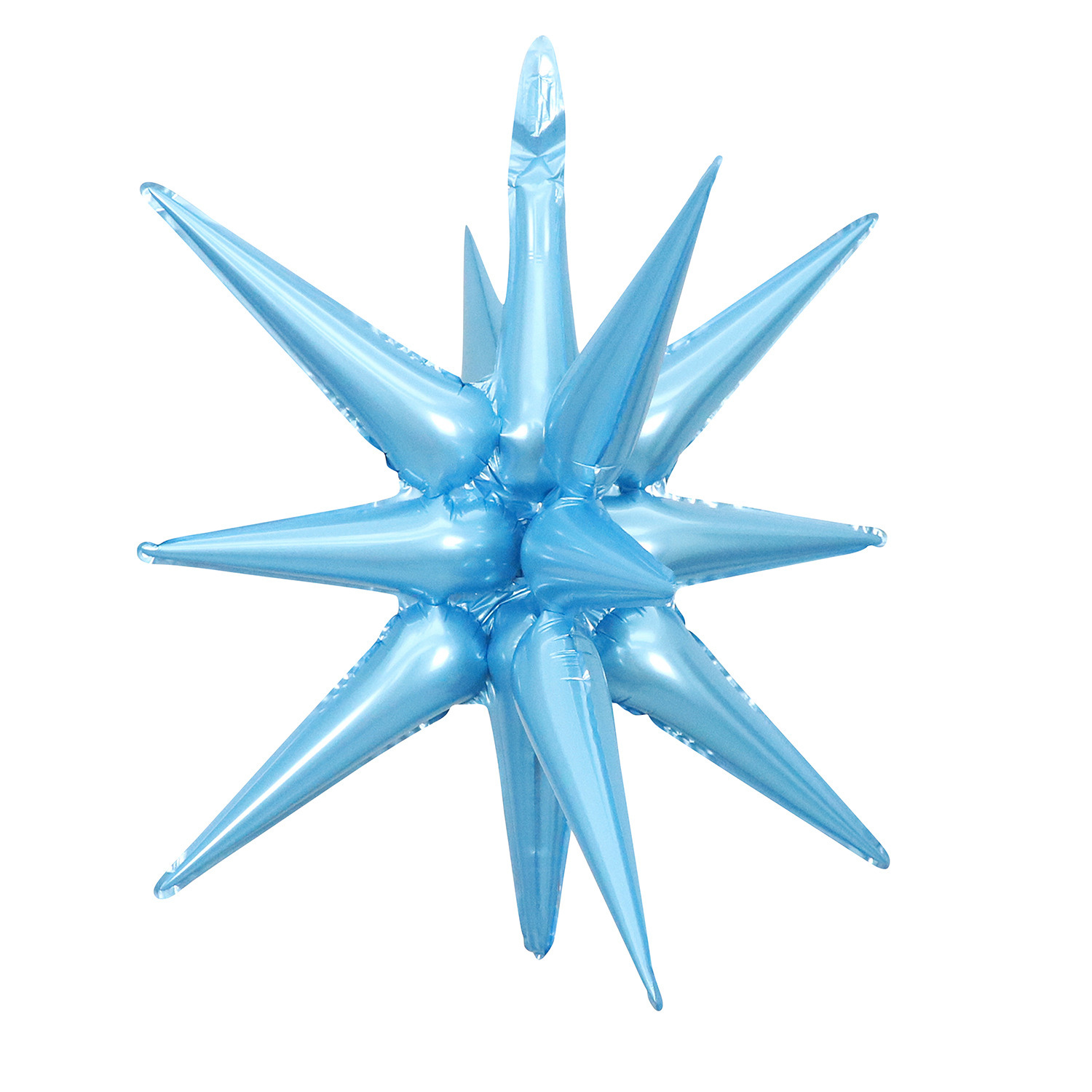 22 inch Pearlescent Blue Connected Starburst Foil Balloon