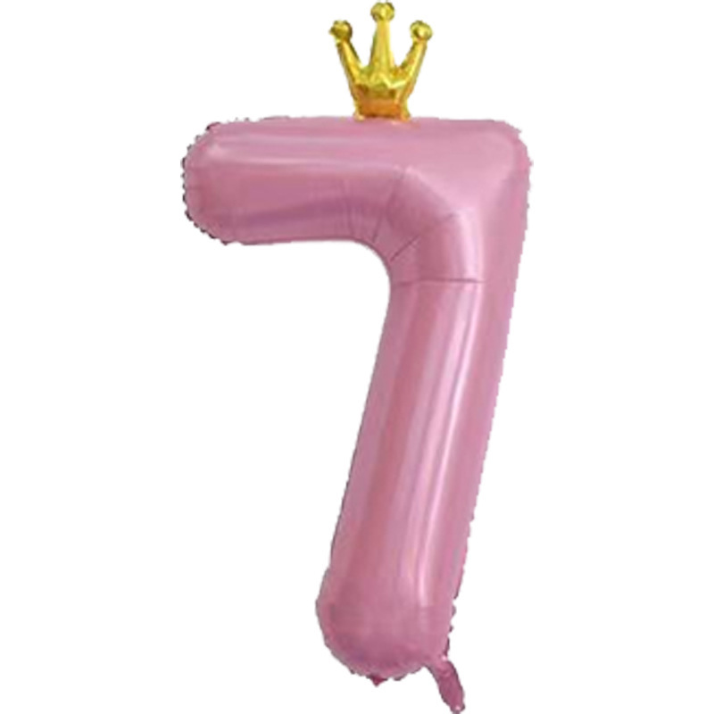 40 inch US Version Pink Crown Number 7 Balloon