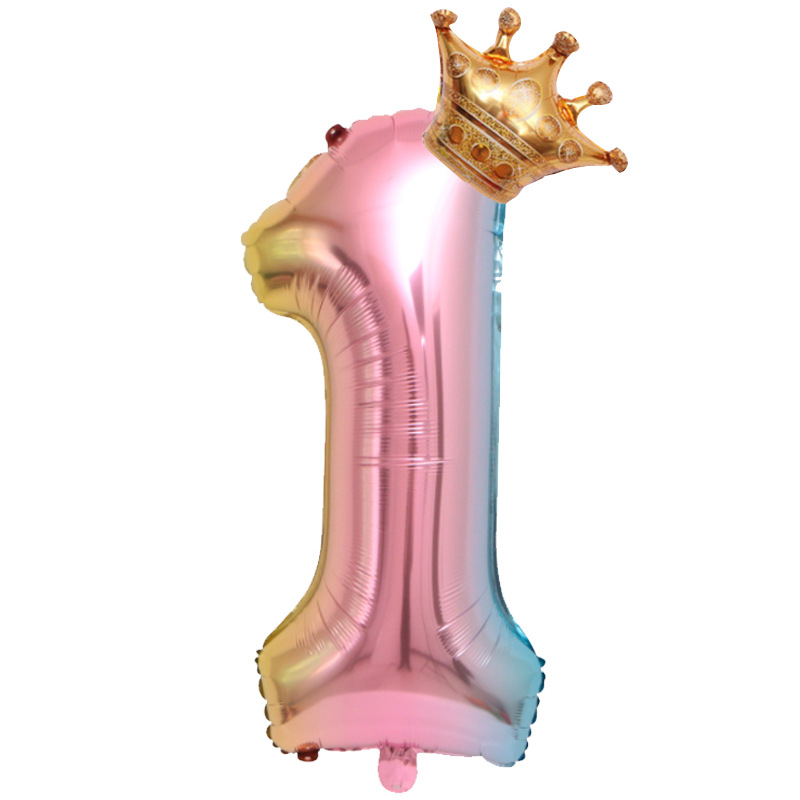 32 inch US Version Gradient Crown Number 1 Balloon