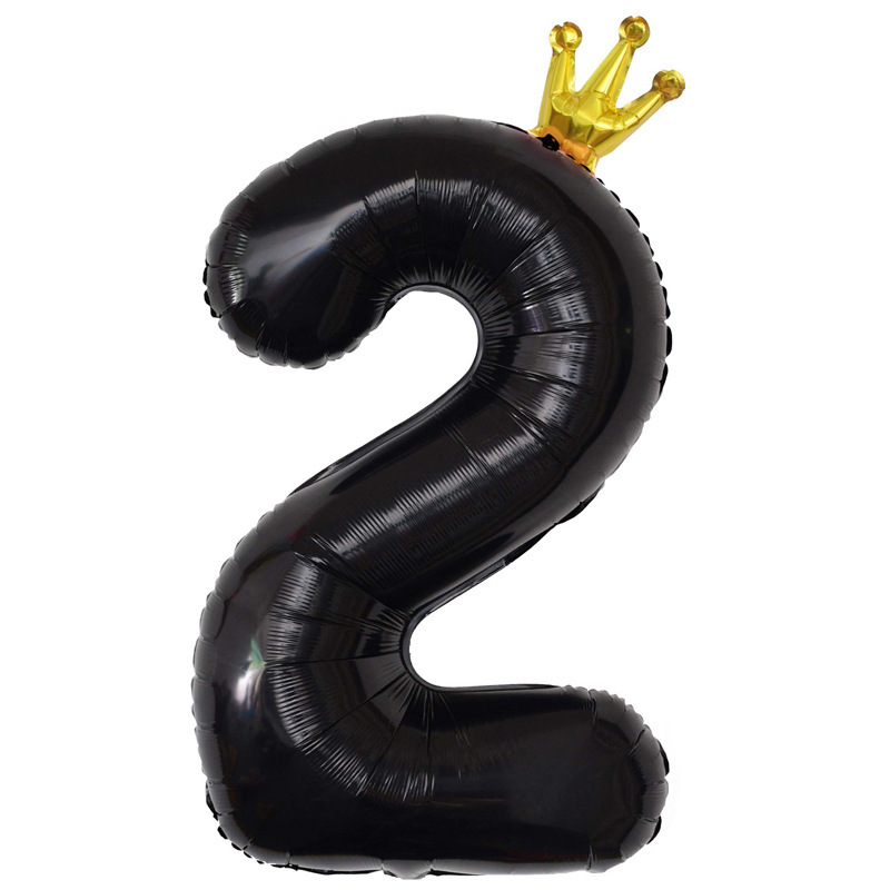 40 inch US Version Black Crown Number 2 Balloon