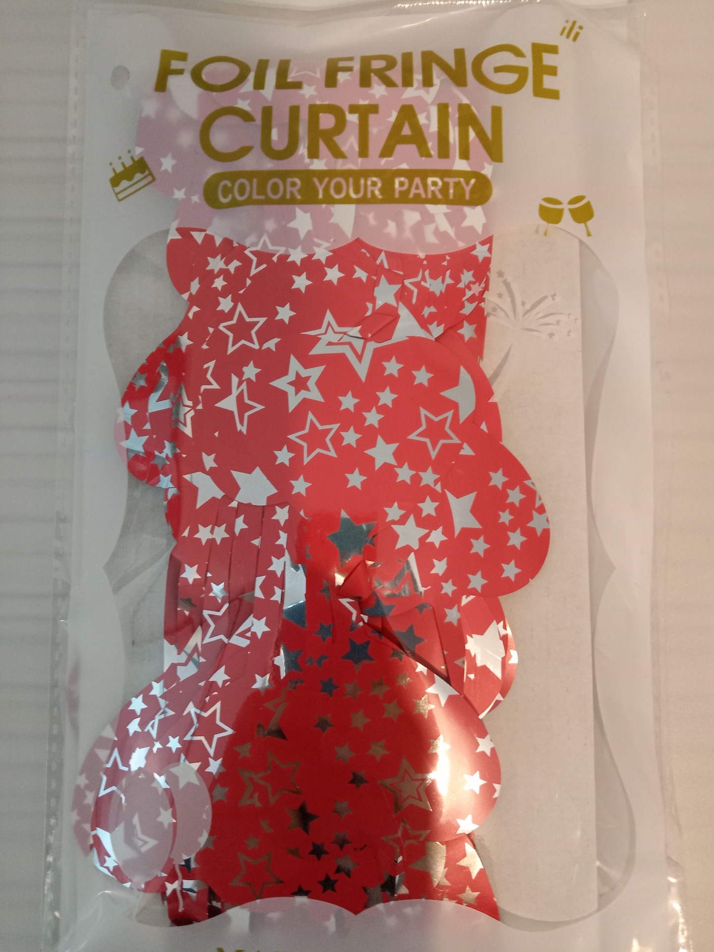 Tinsel Curtain Ceramic Star-shaped Red Tinsel Curtain
