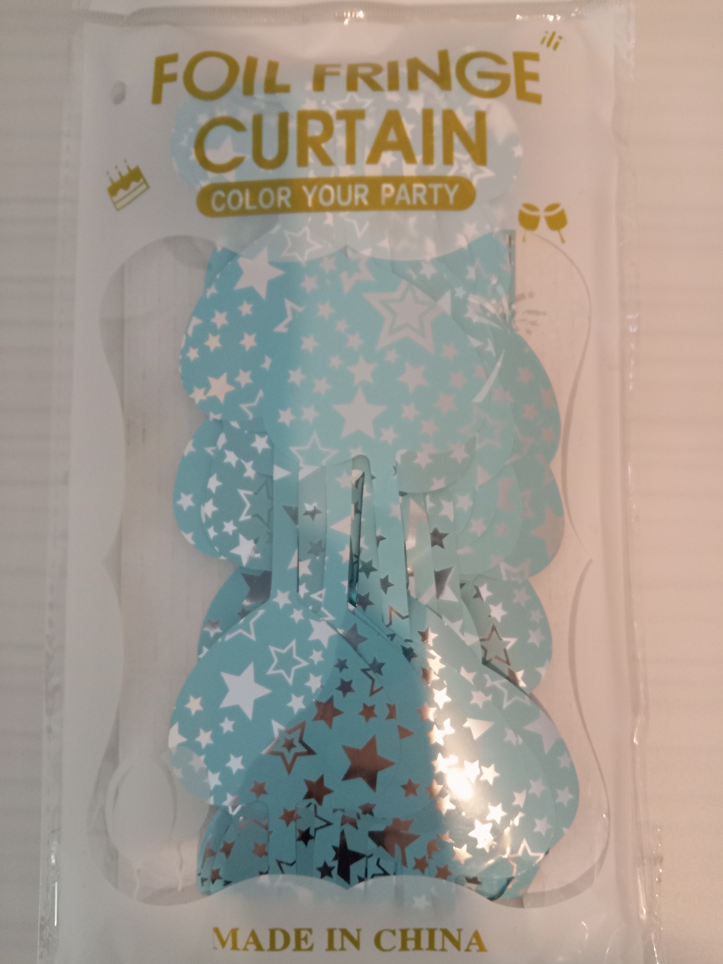 Tinsel Curtain Ceramic Star-shaped Light Blue Tinsel Curtain