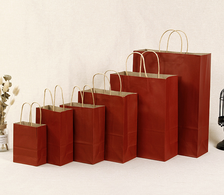 21*11*27CM Burgundy Paper Handbag