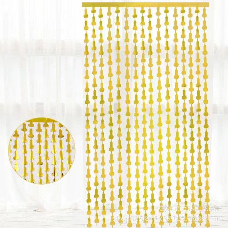Tinsel Curtain Hen Party Gold Tinsel Curtain