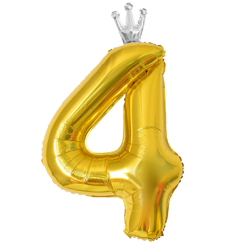 40 inch US Version Gold Crown Number 4 Balloon