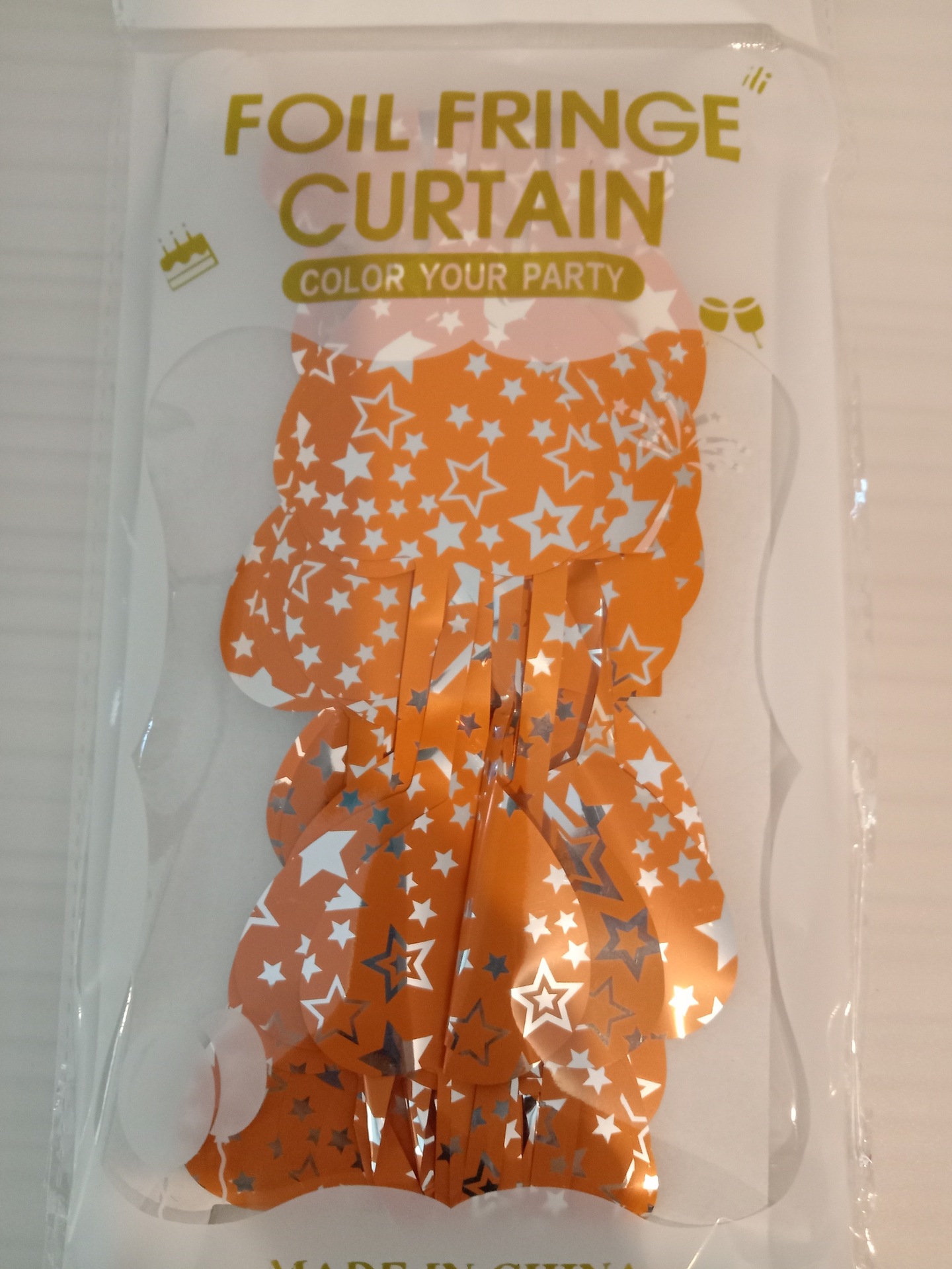 Tinsel Curtain Ceramic Star-shaped Orange Tinsel Curtain