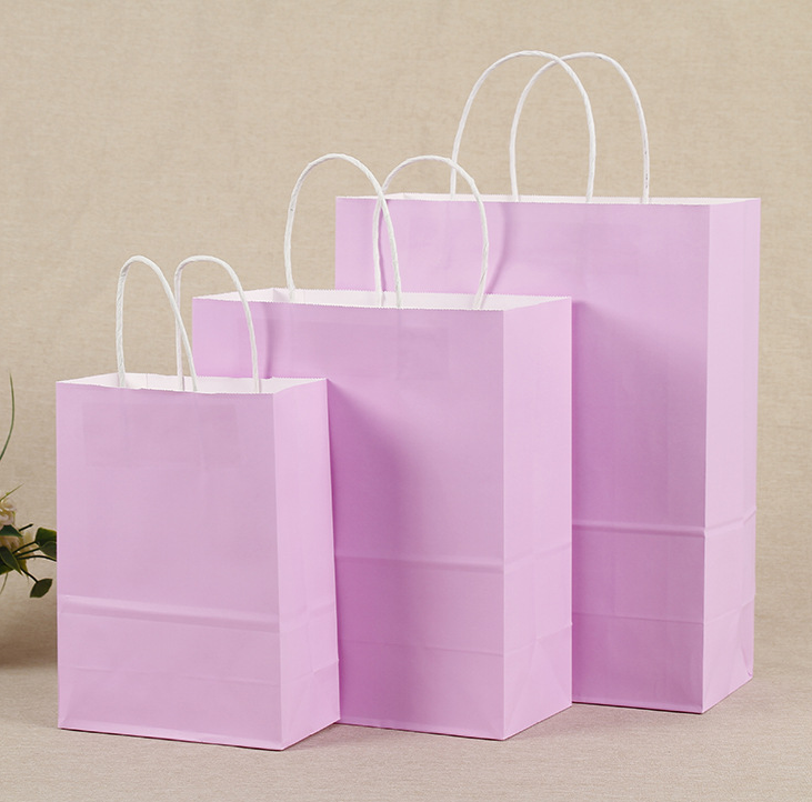 21*11*27CM Macaron Purple Paper Handbag