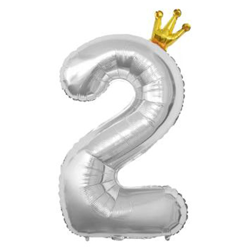 40 inch US Version Silver Crown Number 2 Balloon
