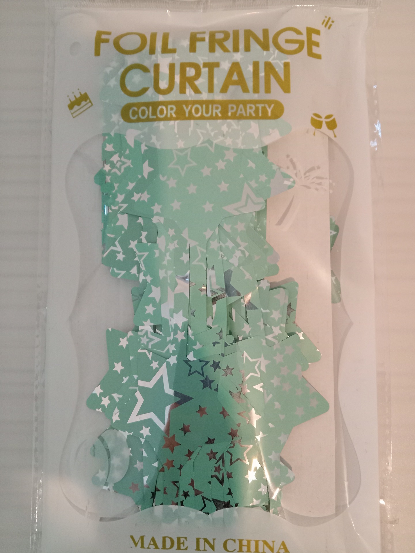 Tinsel Curtain Ceramic Star-shaped Light Green Tinsel Curtain