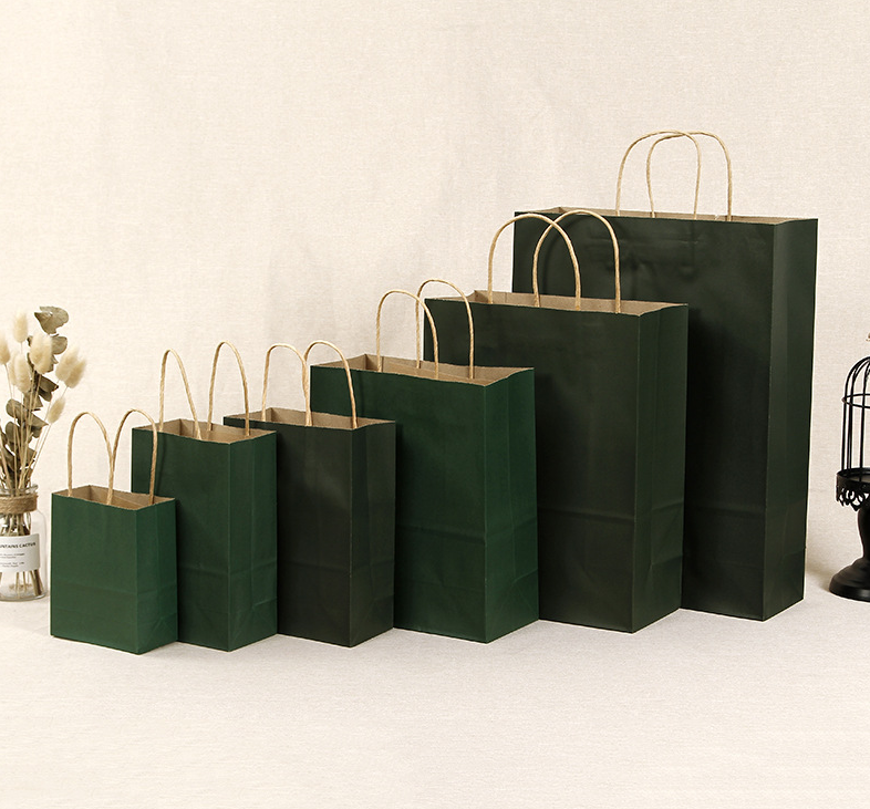 21*11*27CM Dark Green Paper Handbag