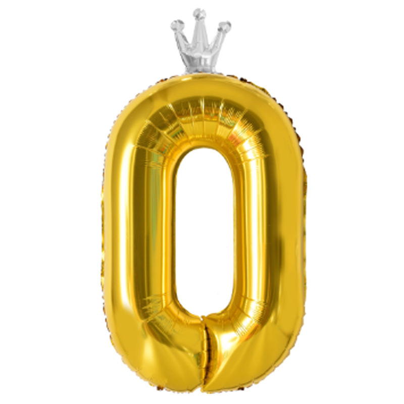 40 inch US Version Gold Crown Number 0 Balloon
