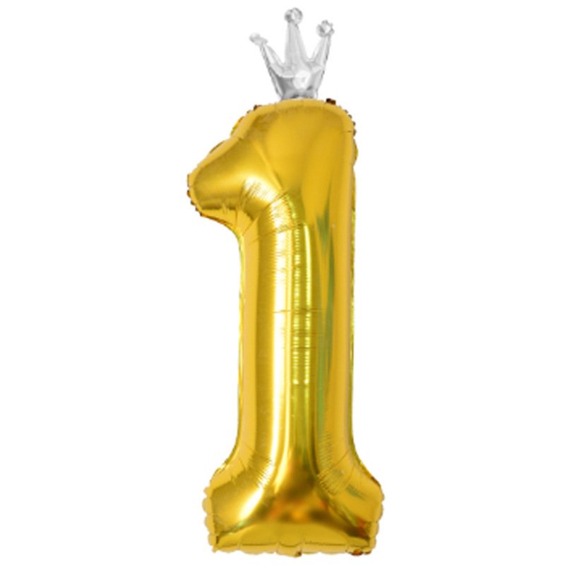 40 inch US Version Gold Crown Number 1 Balloon