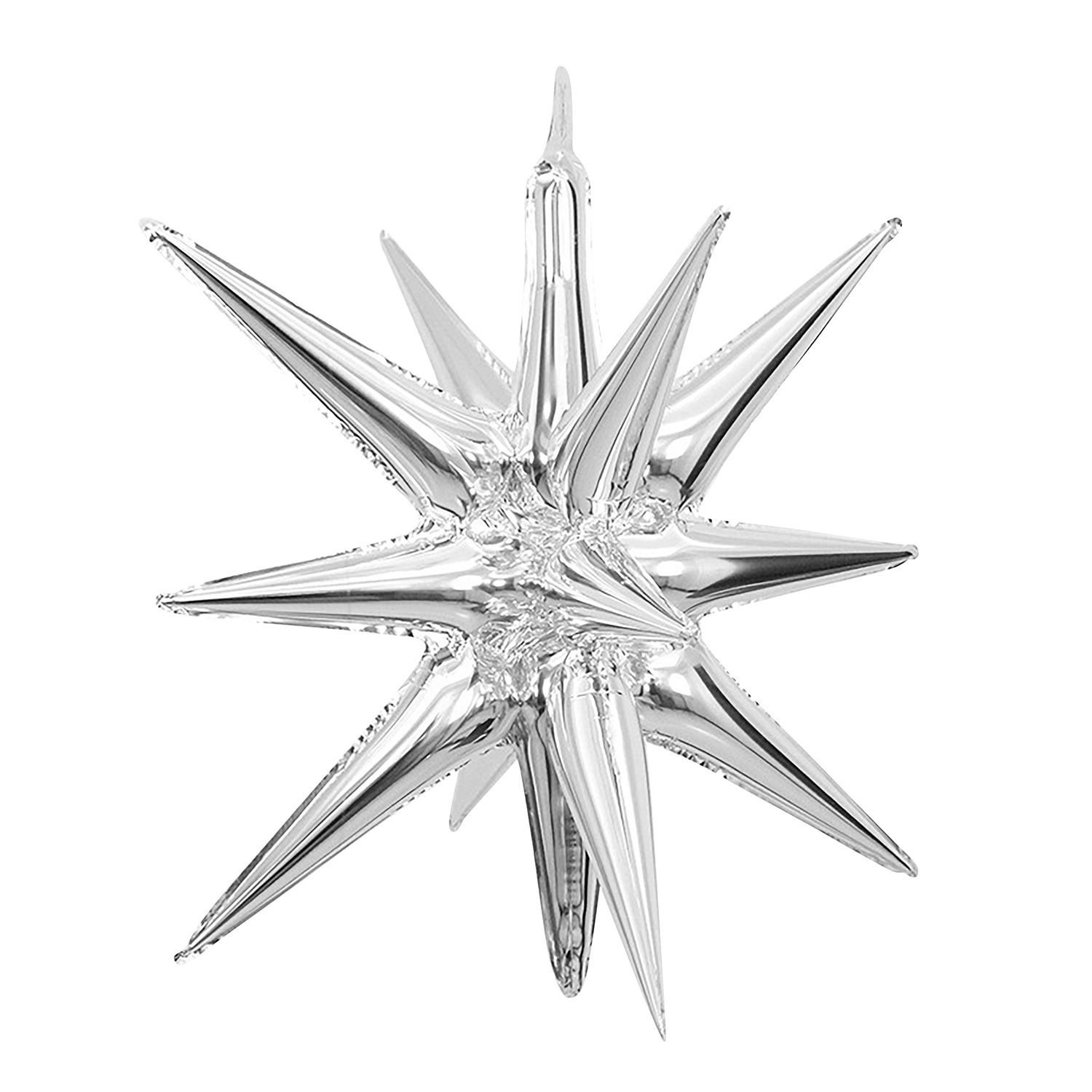 22 inch Silver Connected Starburst Foil Balloon