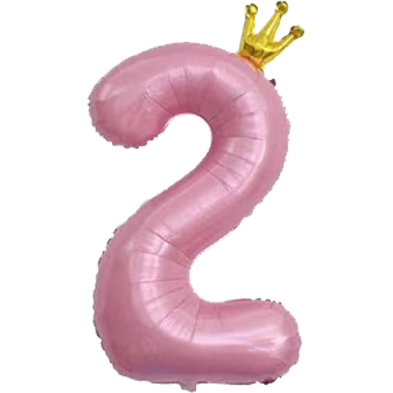40 inch US Version Pink Crown Number 2 Balloon