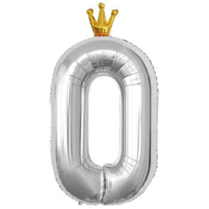 40 inch US Version Silver Crown Number 0 Balloon