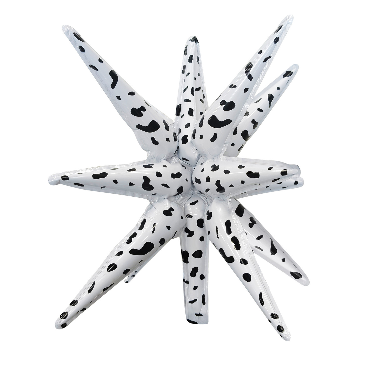 22 inch Black and White Spots Connected Starburst Foil Balloon