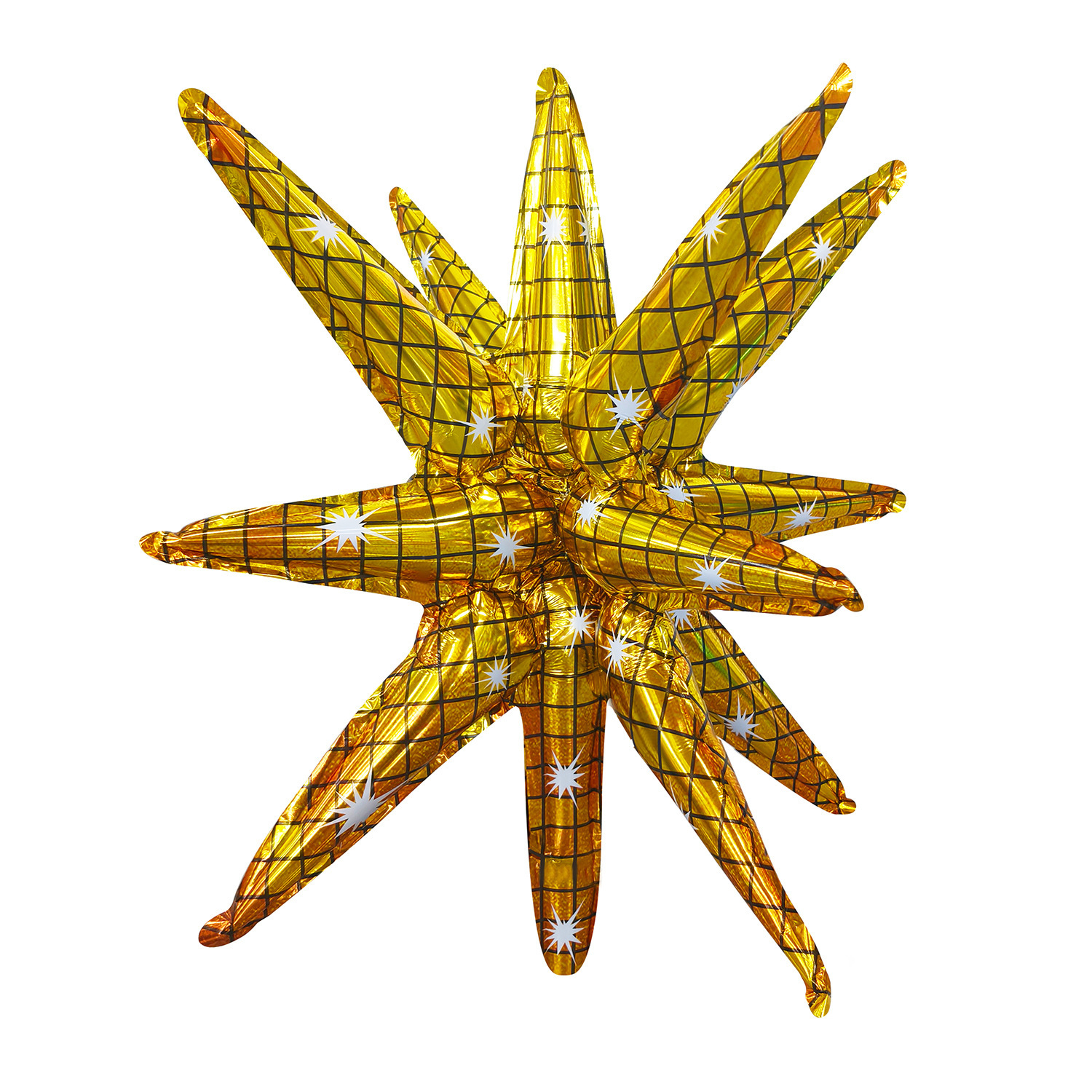 22 inch Disco Gold Connected Starburst Foil Balloon
