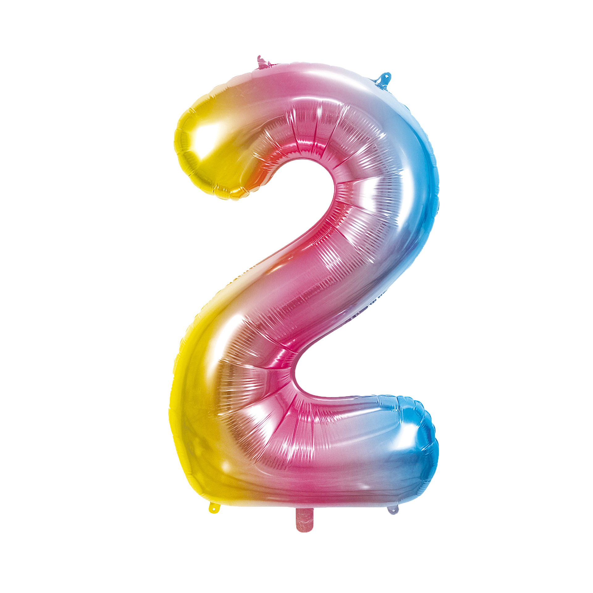 40 inch American Style Rainbow Yellow Number 2 Balloon