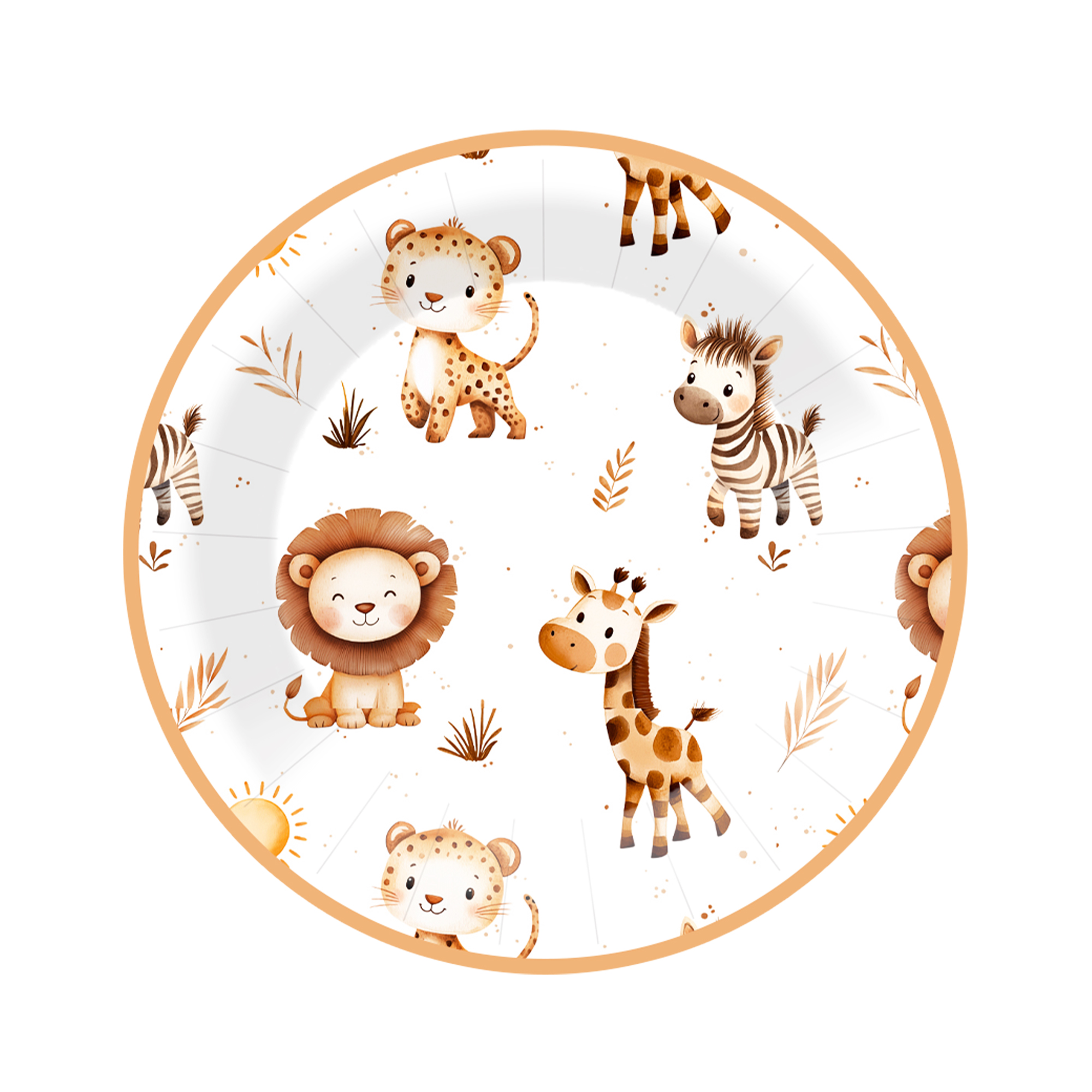 Jungle Animal Theme Round Shape Dinner Plate