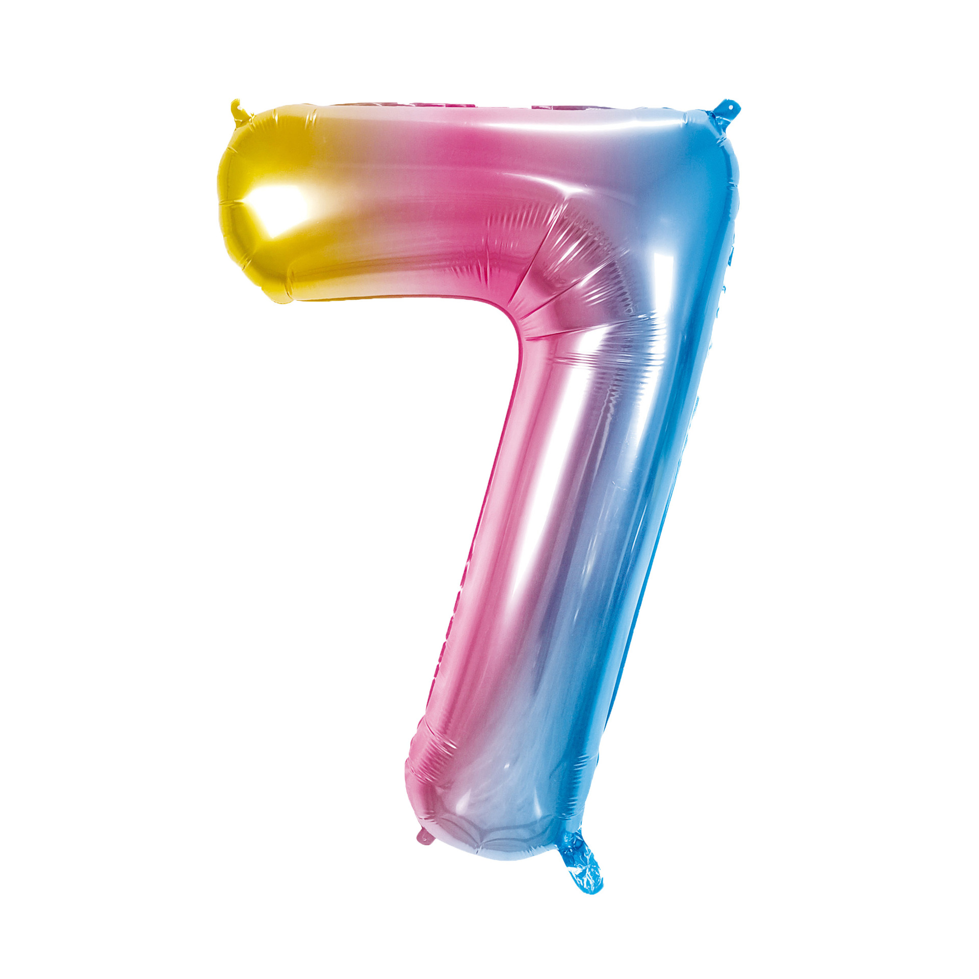 40 inch American Style Rainbow Yellow Number 7 Balloon