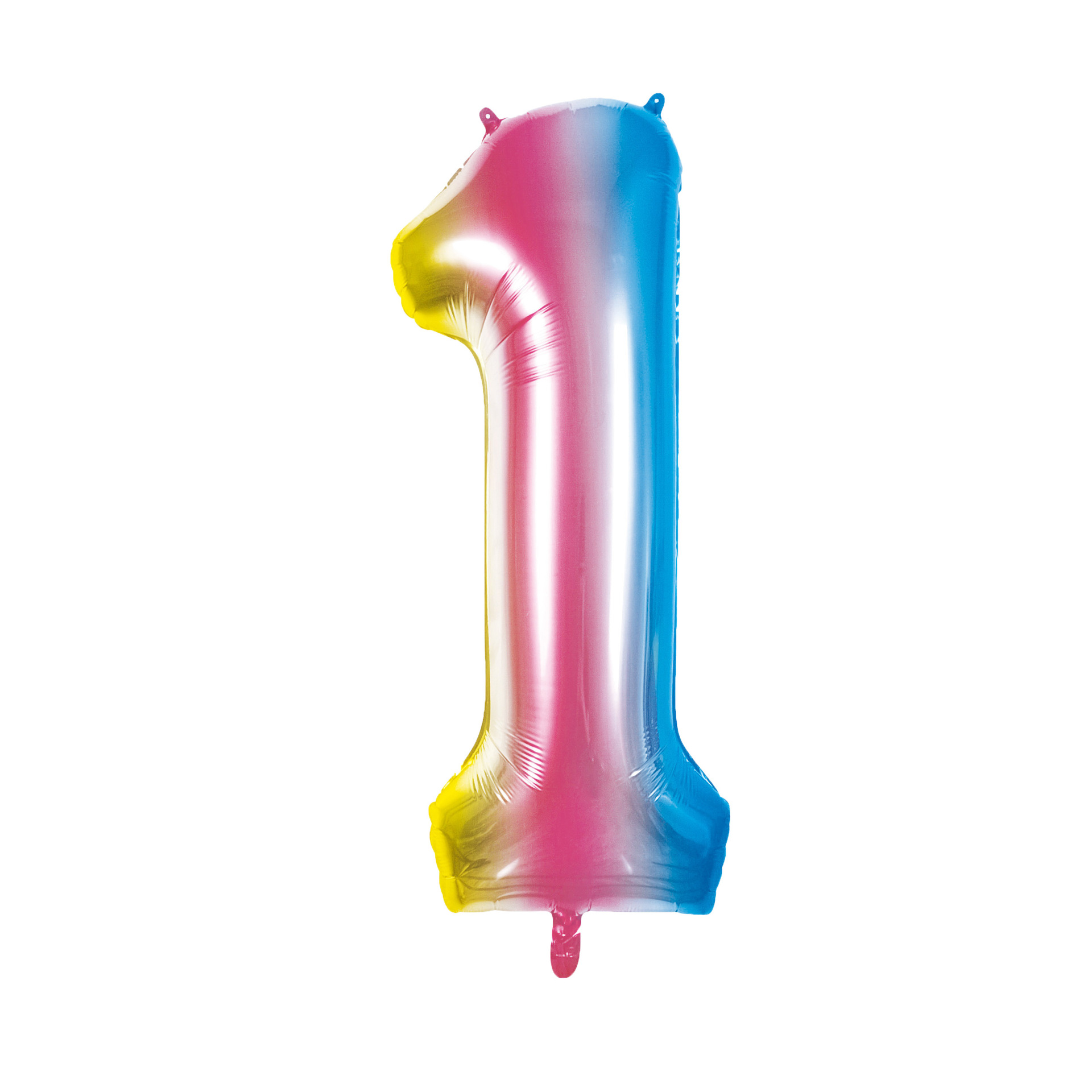 40 inch American Style Rainbow Yellow Number 1 Balloon