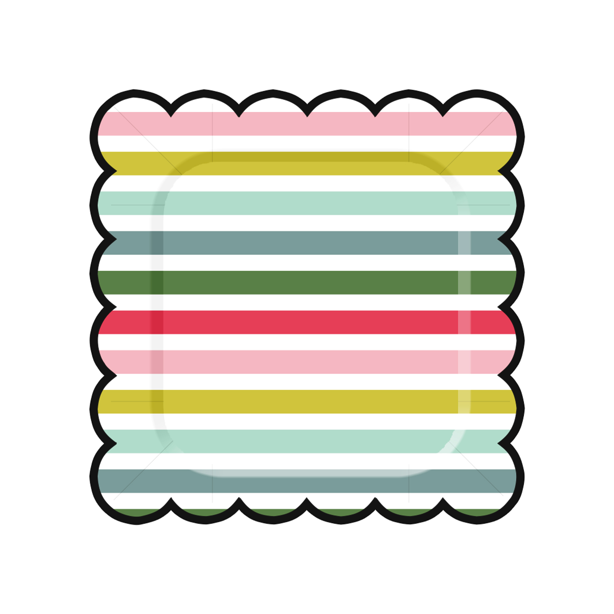 Stripe Pattern Square Dinner Plate