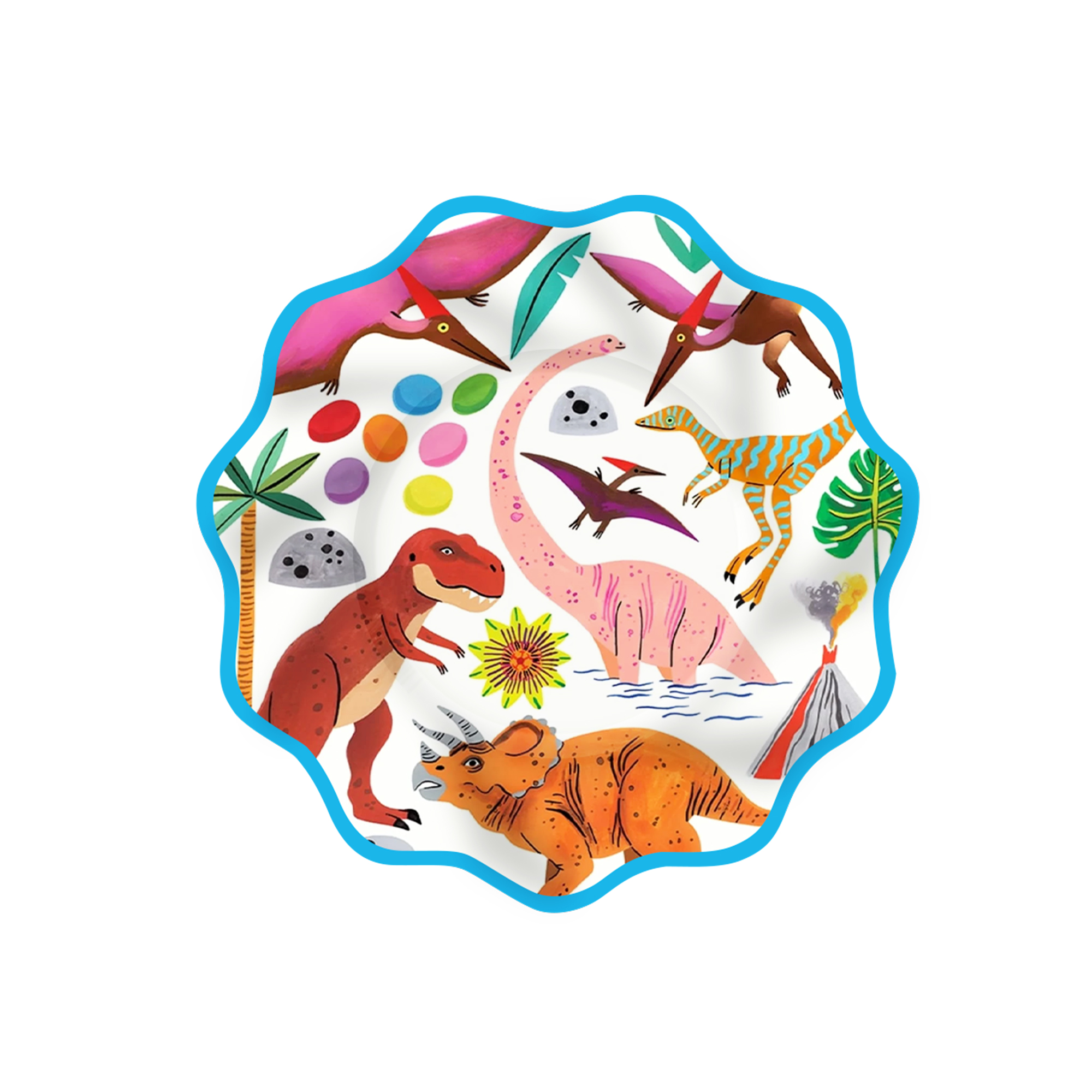 Tropical Theme Dinosaur Dinner Plate