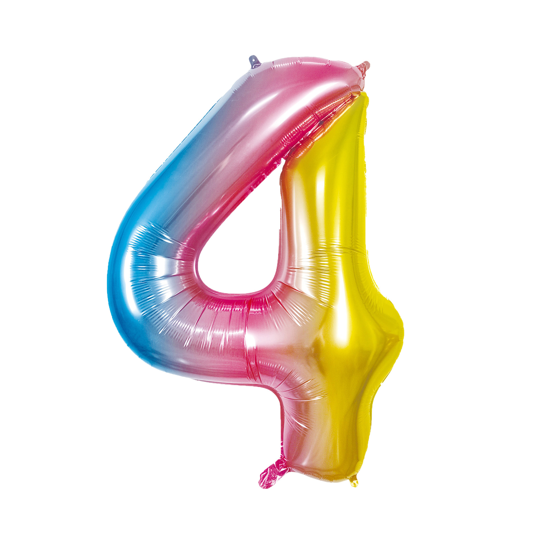 40 inch American Style Rainbow Yellow Number 4 Balloon