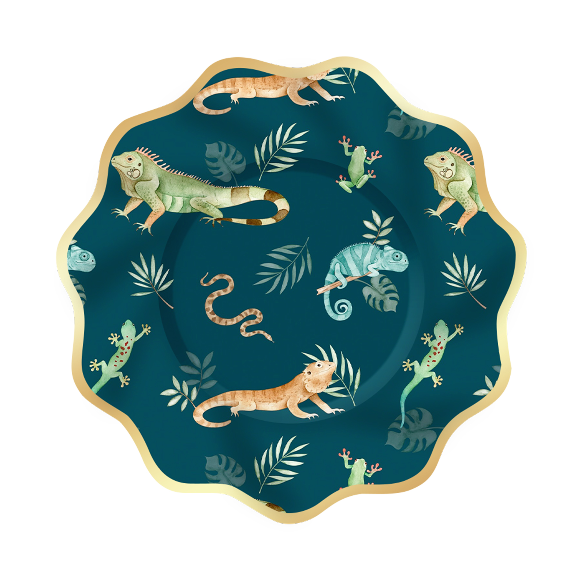 Tropical Theme Dark Green Dinner Plate