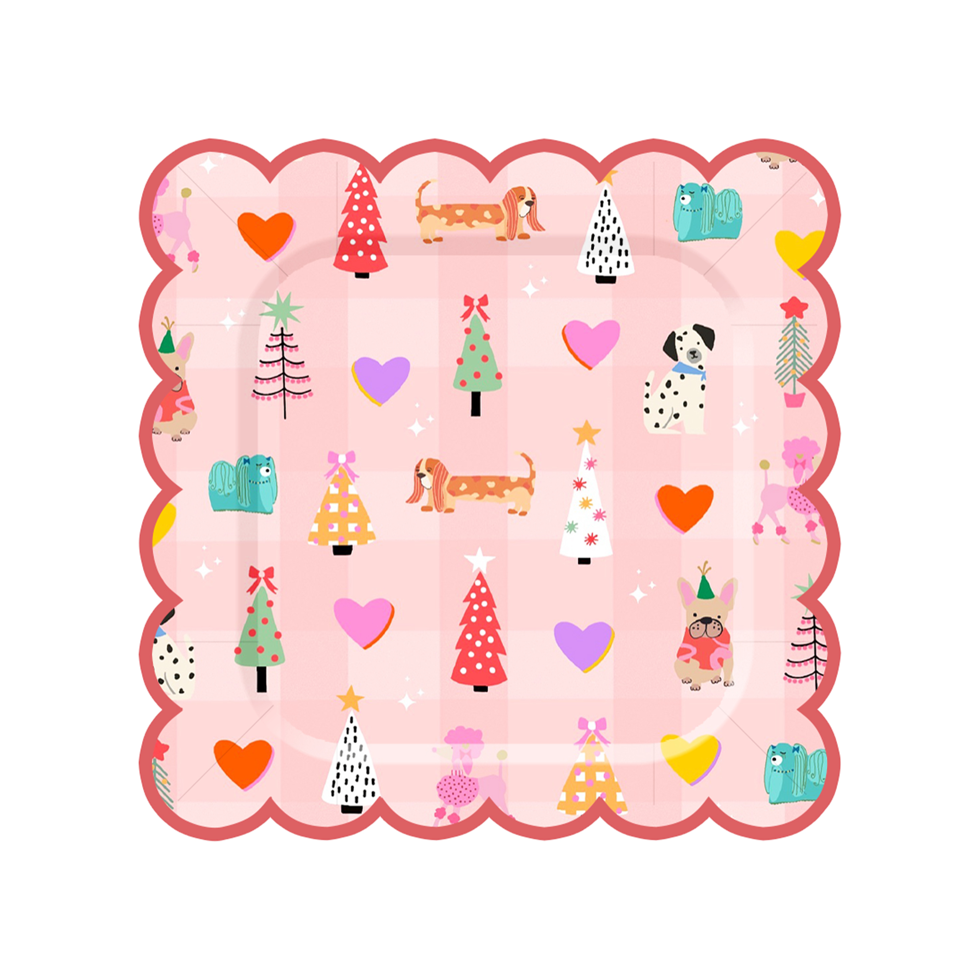 Animal Theme Pink Square Dinner Plate