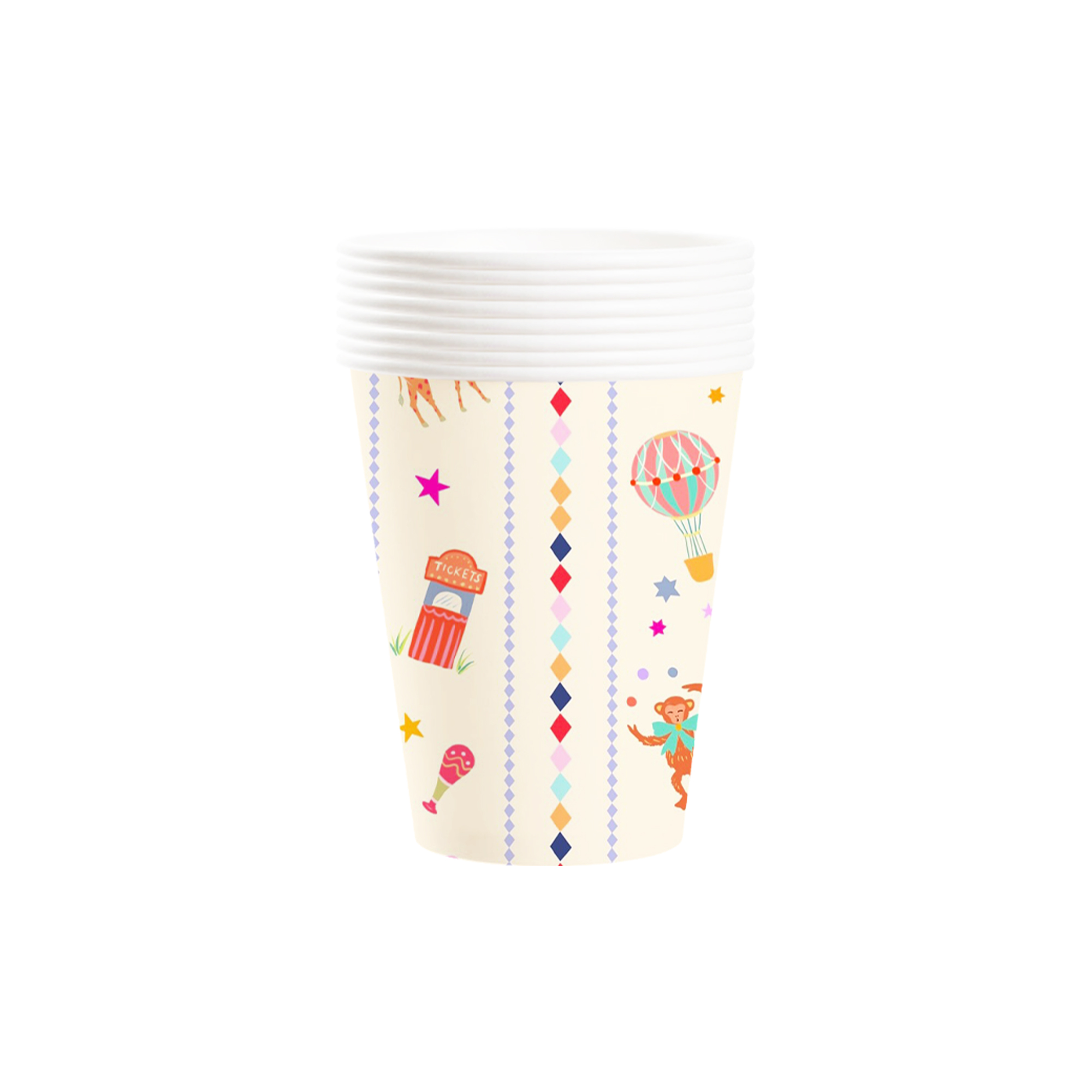 Animal Theme Circus Theme Light Yellow Paper Cup