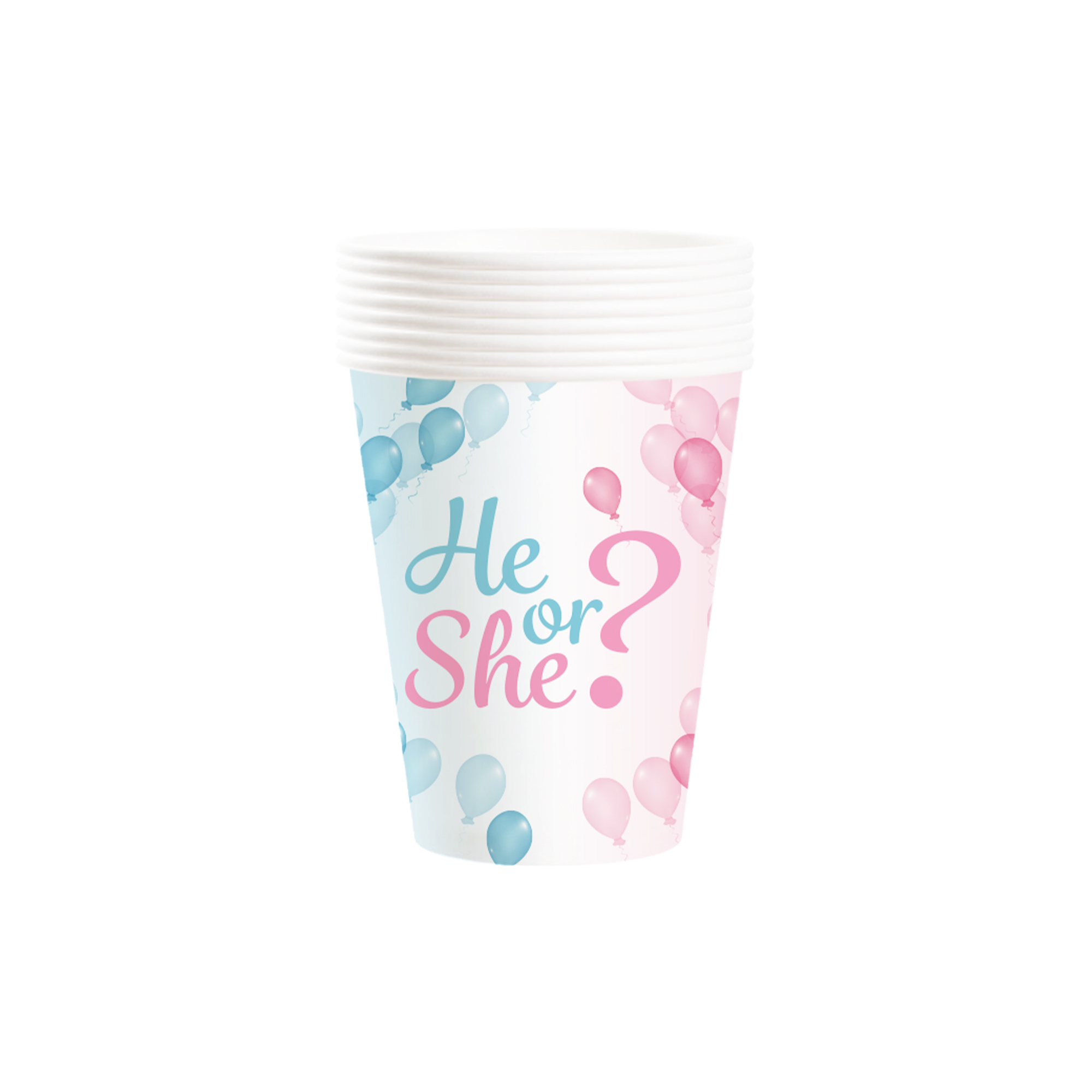 Gender Reveal Theme Pink and Blue Paper Cup