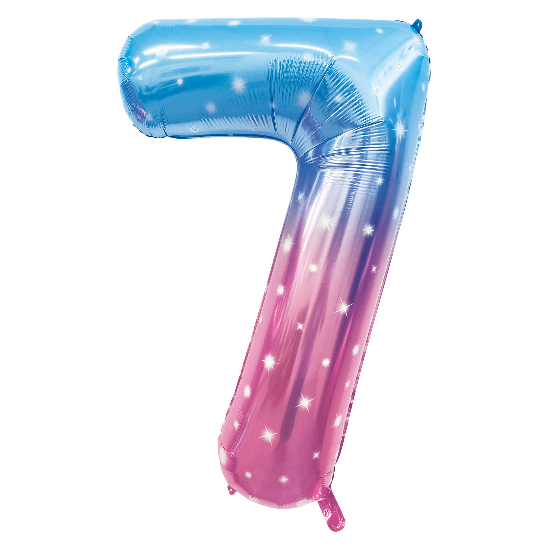 40 inch American Style Blue&Pink Star Gradient Number 7 Balloon