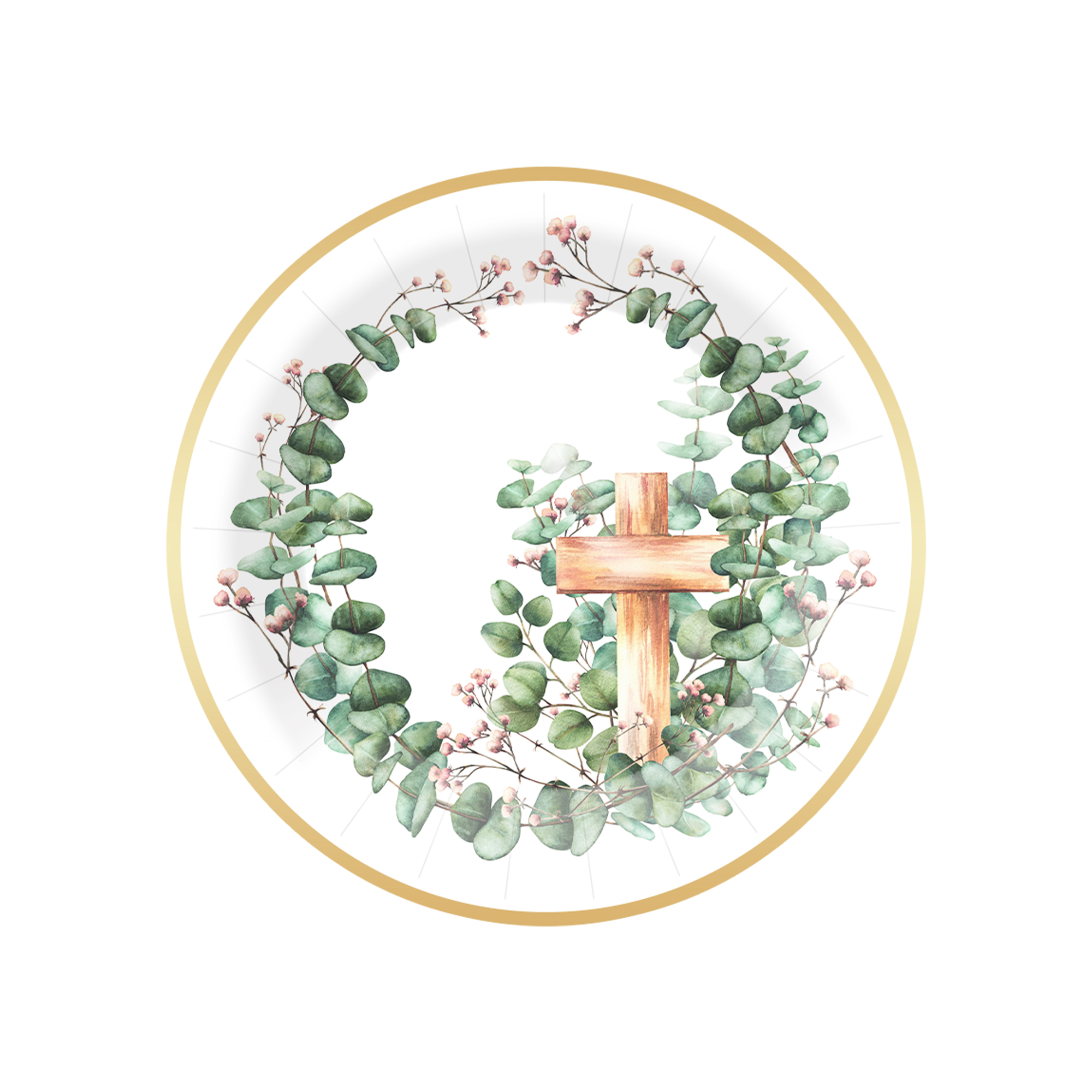 First Communion Theme Round Shape Dinner Plate