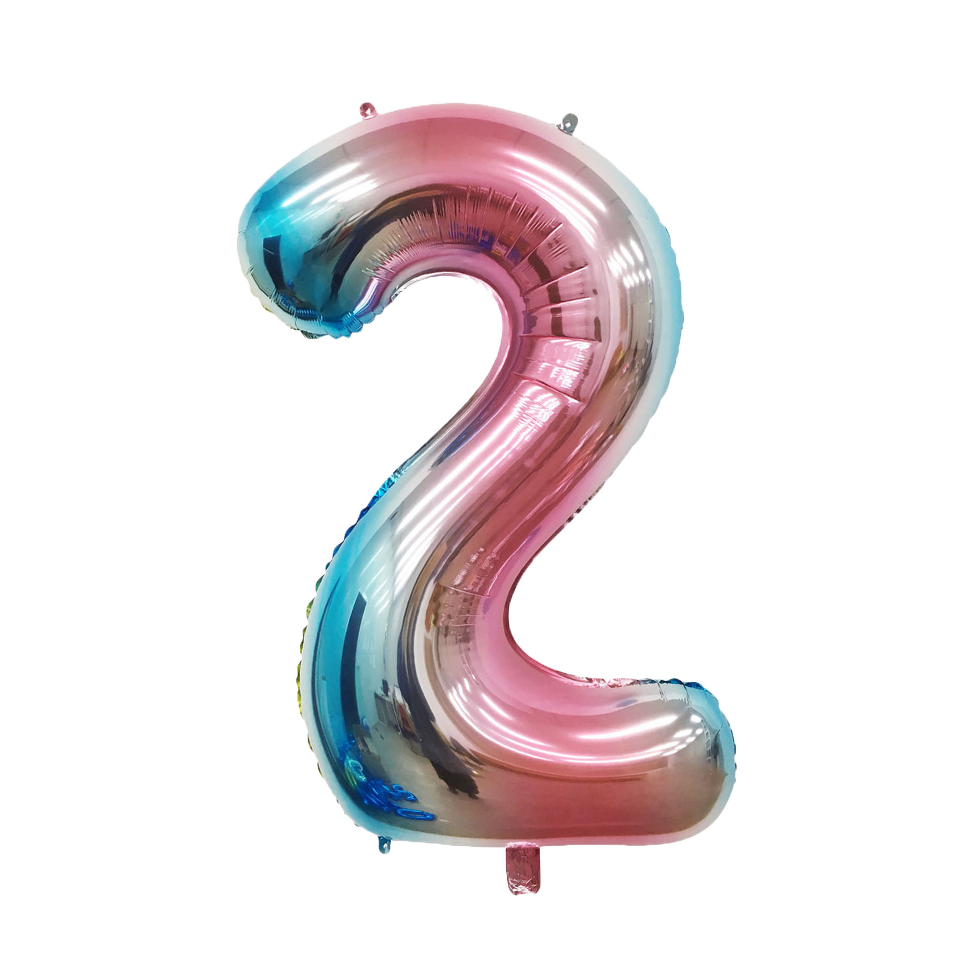 40 inch American Style Rainbow Blue Number 2 Balloon