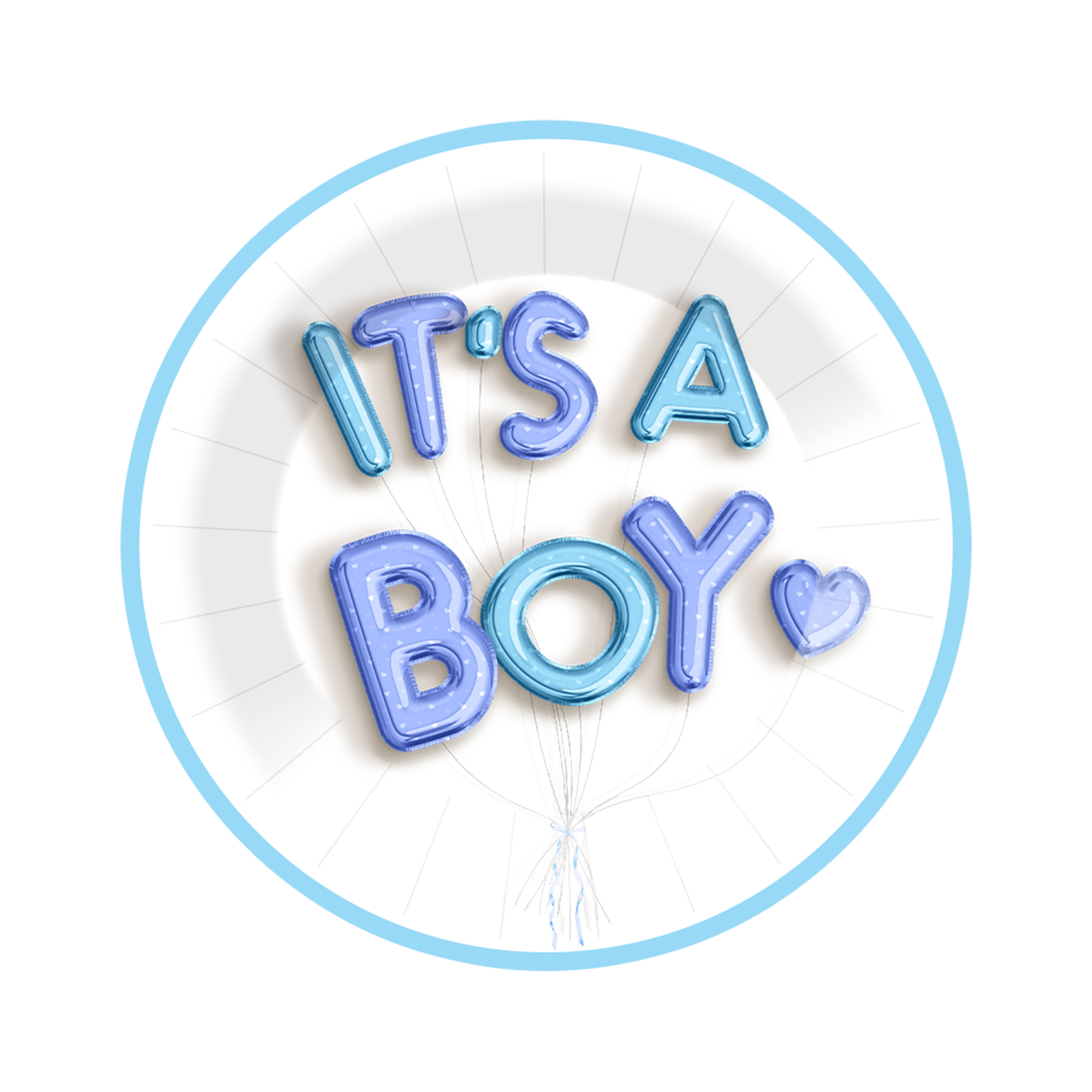 Gender Reveal Theme White Round Shape Dinner Plate