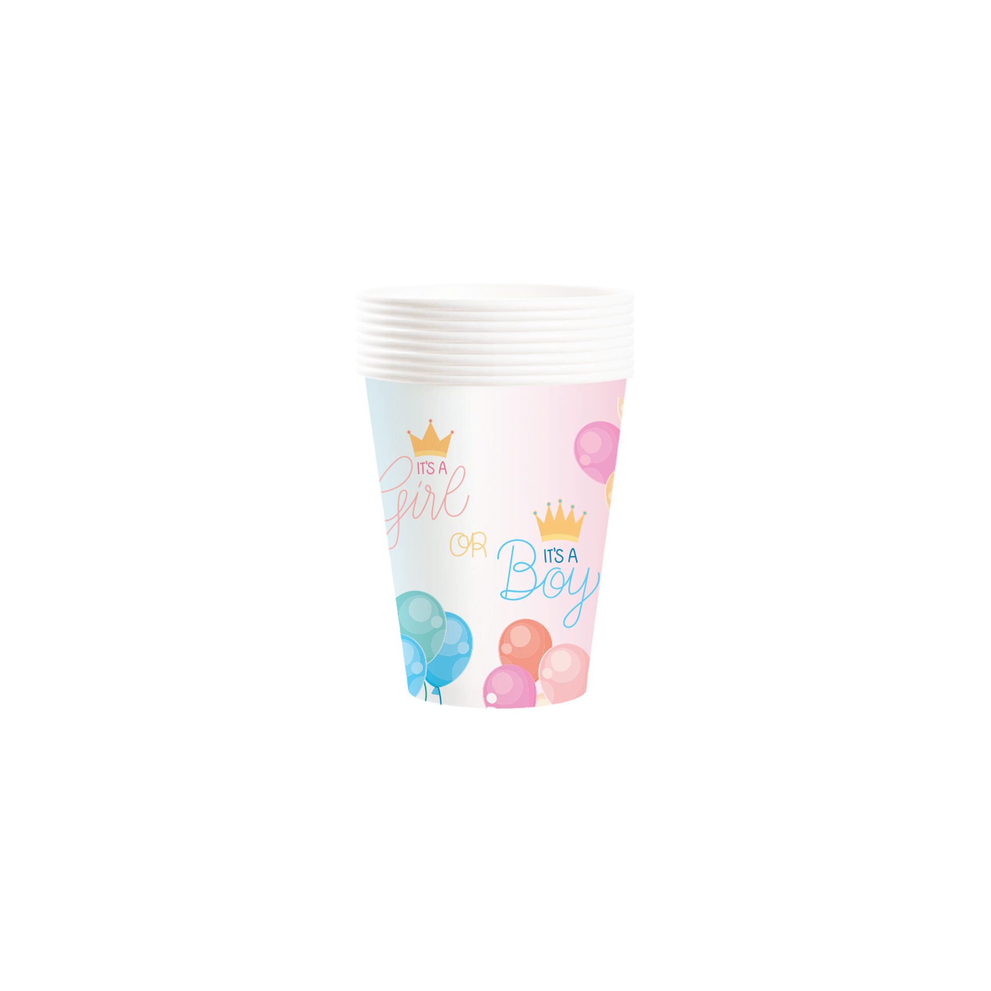 Baby Shower Theme Pink and Blue Paper Cup