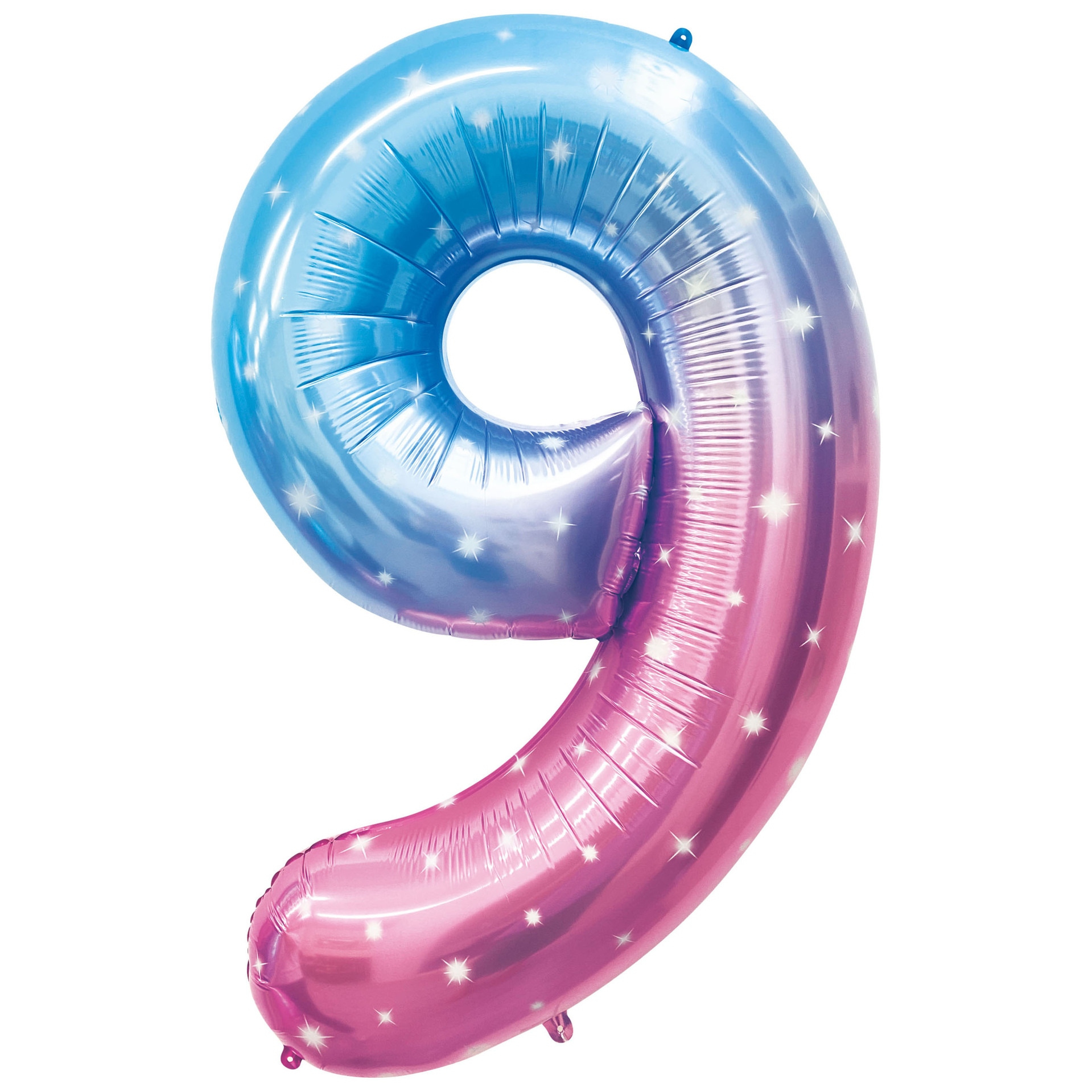 40 inch American Style Blue&Pink Star Gradient Number 9 Balloon