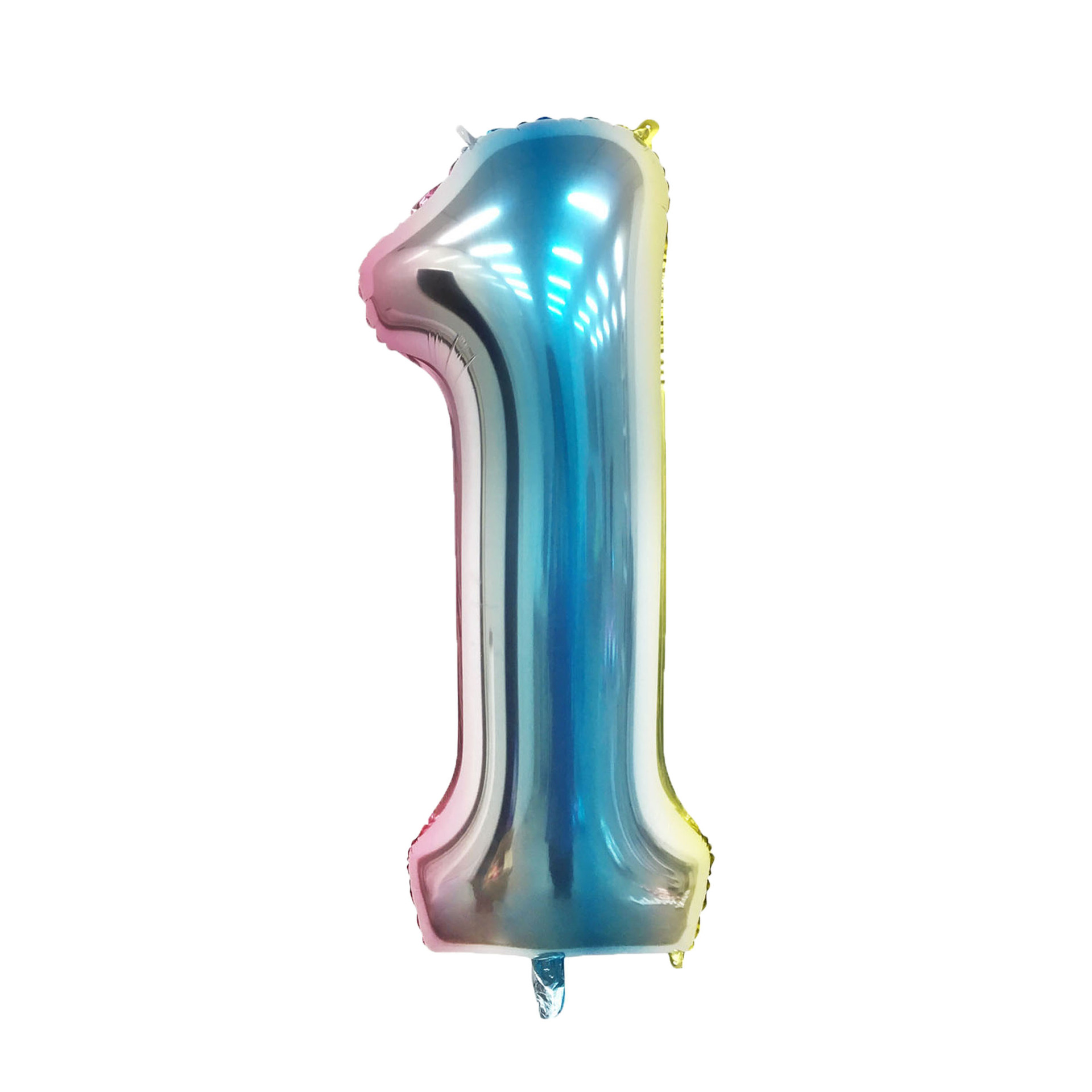 40 inch American Style Rainbow Blue Number 1 Balloon
